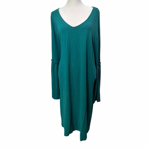 Dresses & Skirts - Boutique | Teal Long Sleeve V-Neck Dress – Size 3X